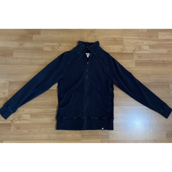 American Giant Sweatshirt Womens Large Black Long Sleeve Full Zip Mock Neck - Picture 6 of 13